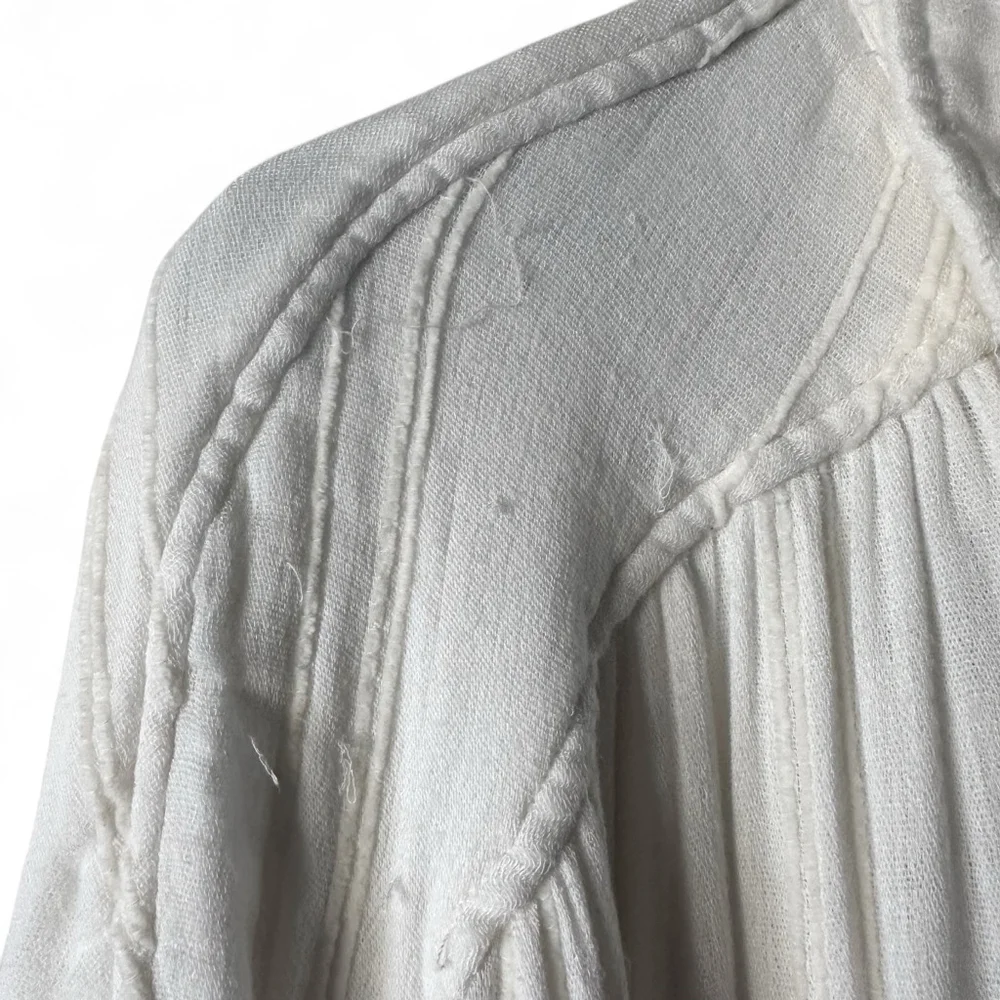 Free People Button-Down Cozy Nights Gauzy Oversized Shirt - Large